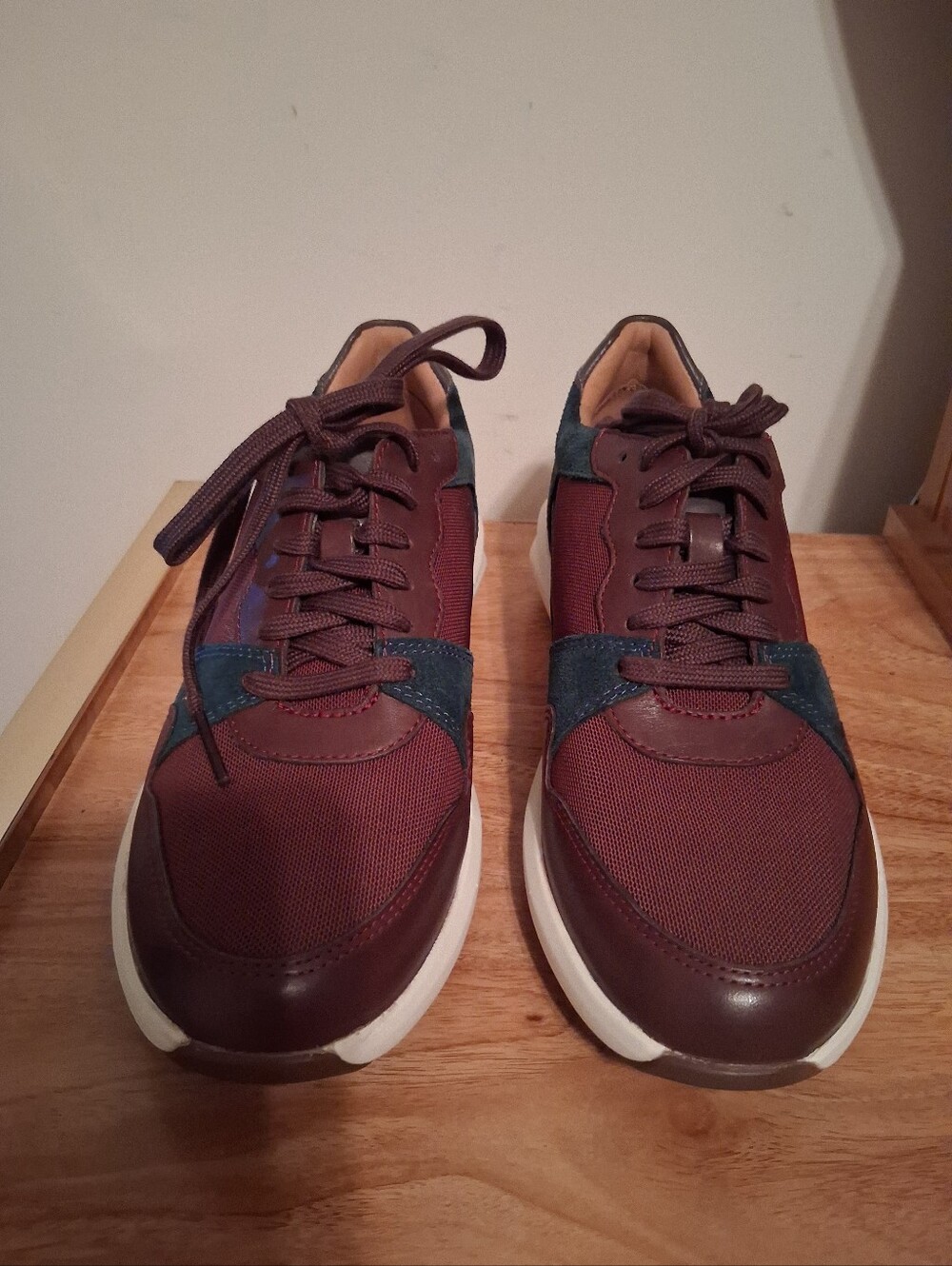 Women's Burgundy and Navy Casual Sneakers